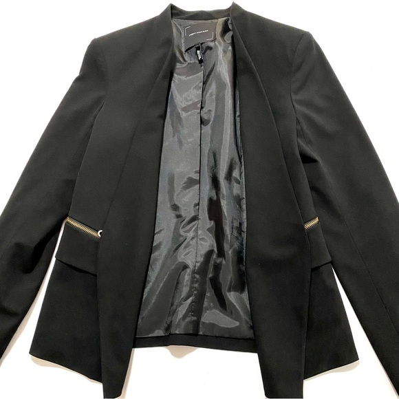 ROBERT RODRIGUEZ Sia Black Crepe Open Front Blazer Sz 6 Career Office Siren - Picture 10 of 15